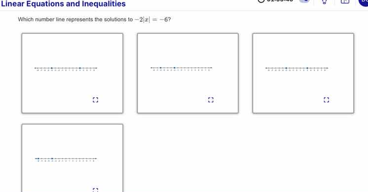 linear equations and inequalities which number line represents the solu…