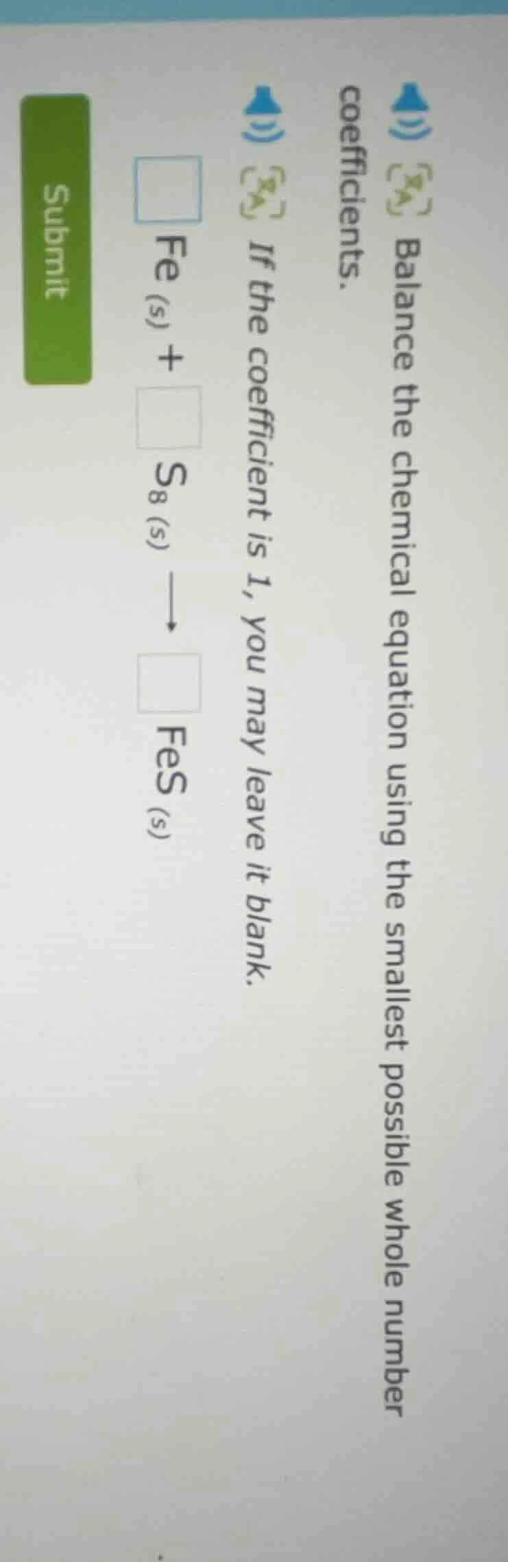 balance the chemical equation using the smallest possible whole number …