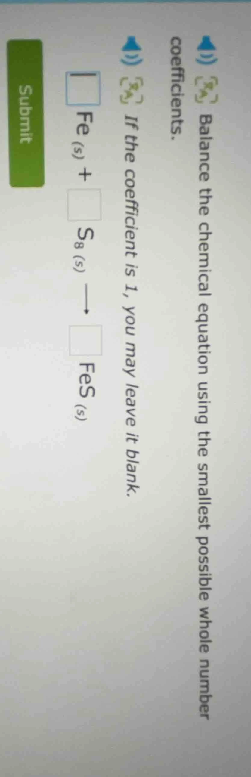 balance the chemical equation using the smallest possible whole number …