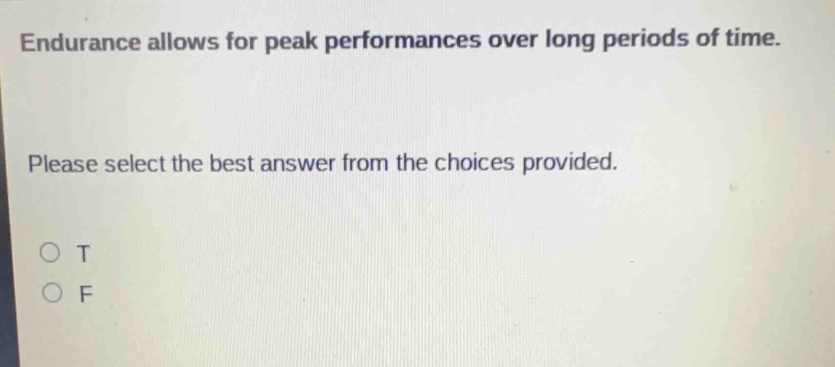 endurance allows for peak performances over long periods of time. pleas…