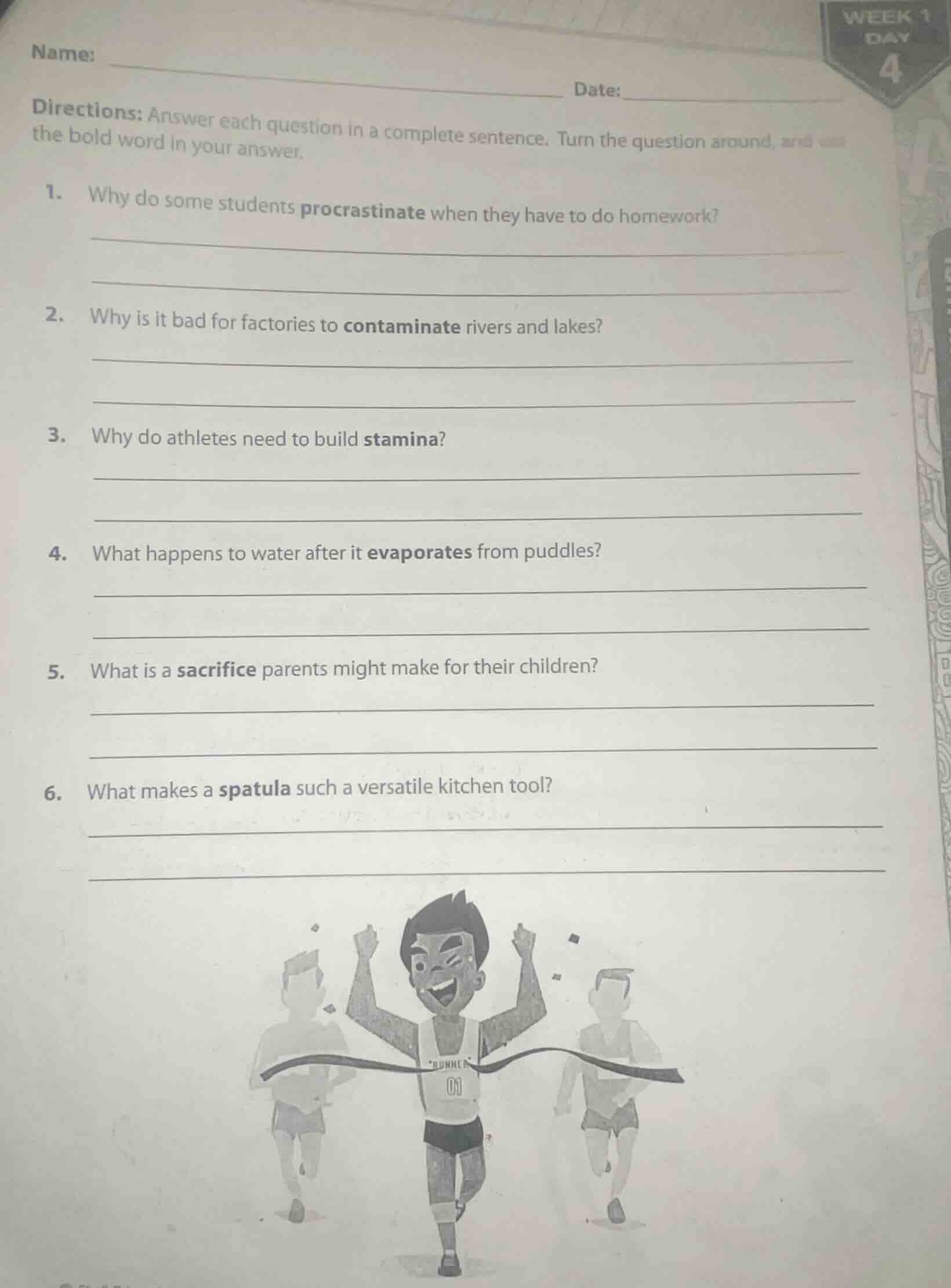 name: date: directions: answer each question in a complete sentence. tu…