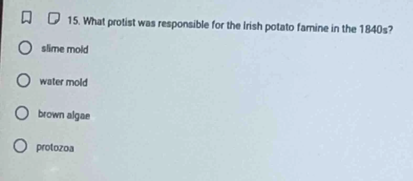 15. what protist was responsible for the irish potato famine in the 184…