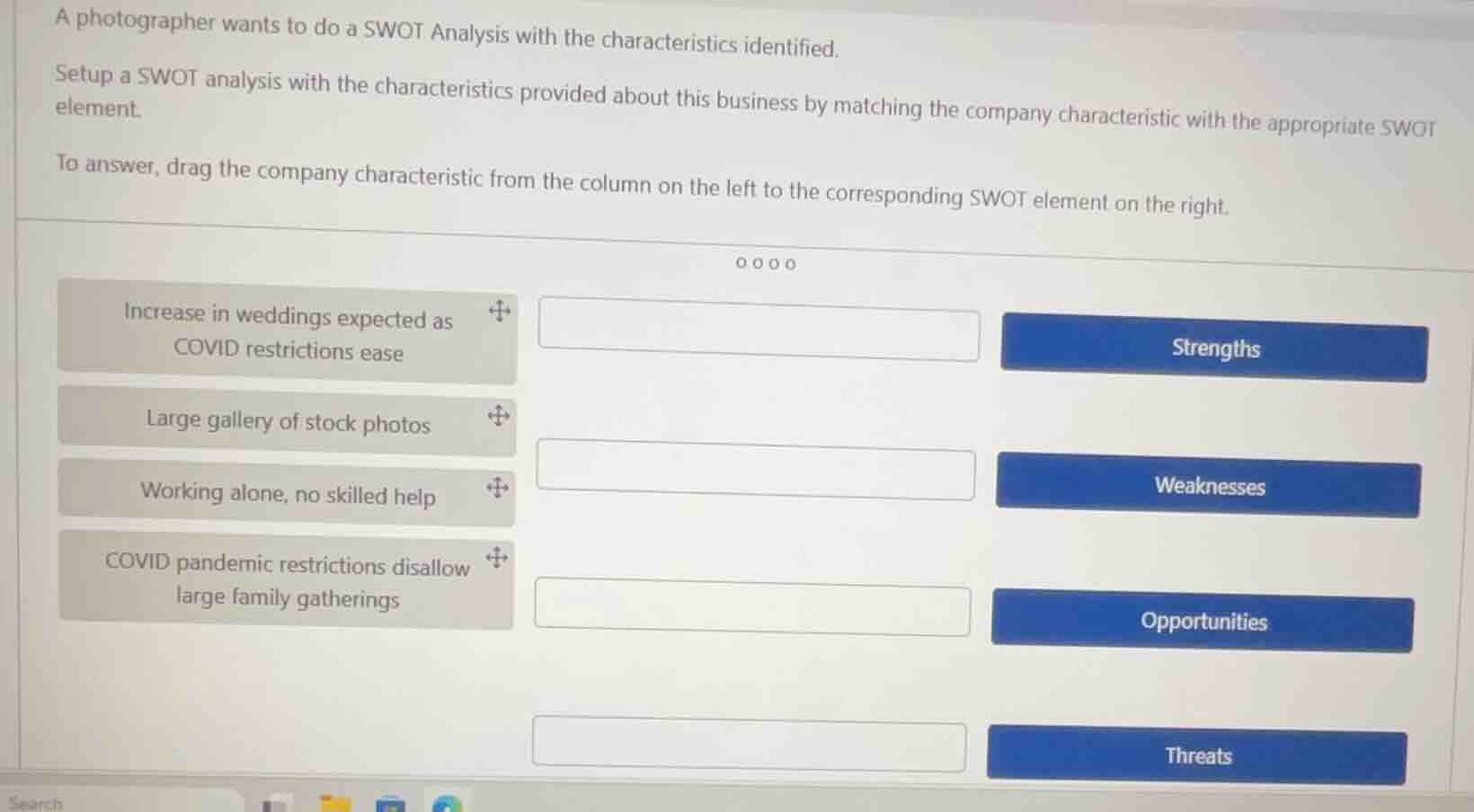 a photographer wants to do a swot analysis with the characteristics ide…