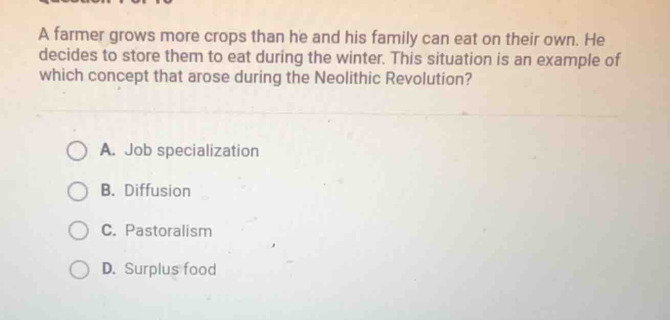 a farmer grows more crops than he and his family can eat on their own. …