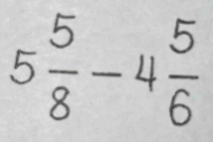 5\\frac{5}{8} - 4\\frac{5}{6}