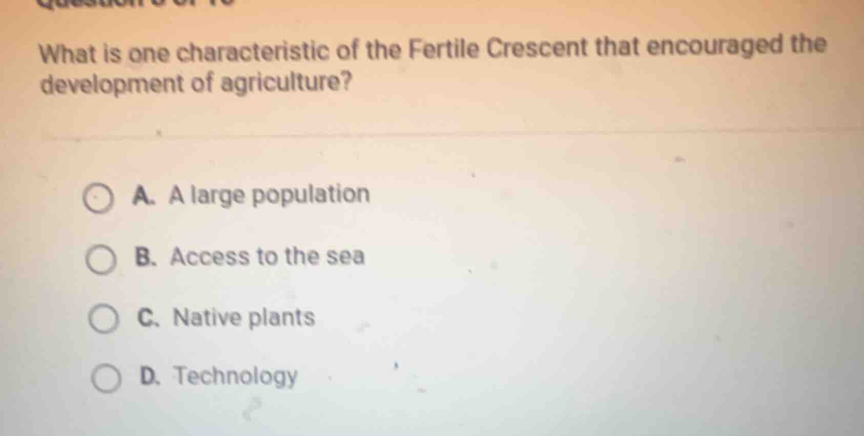 what is one characteristic of the fertile crescent that encouraged the …
