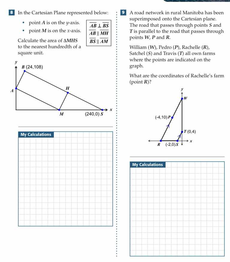 8 in the cartesian plane represented below: - point a is on the y - axi…