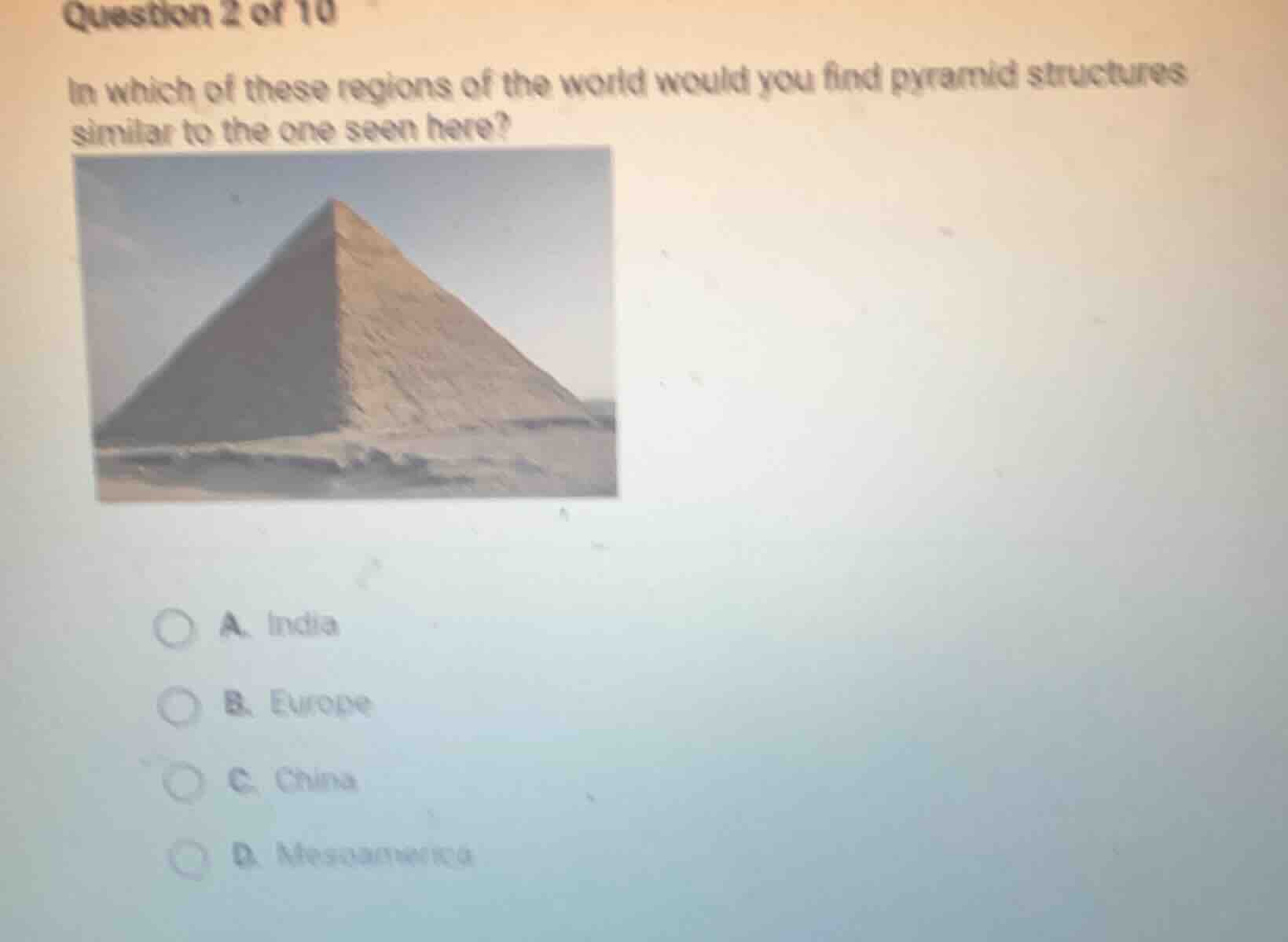 question 2 of 10 in which of these regions of the world would you find …