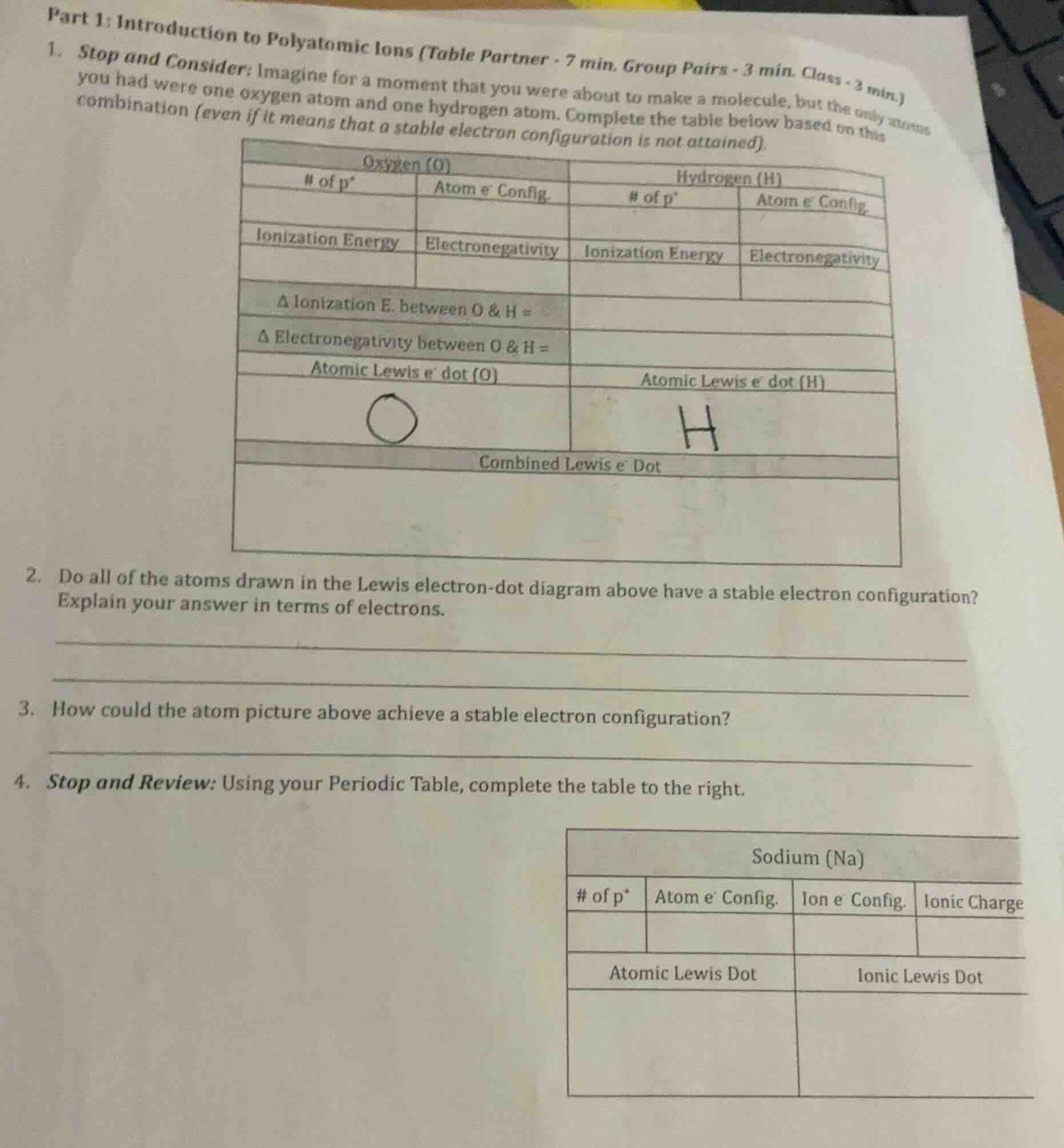 part 1: introduction to polyatomic ions (table partner - 7 min. group p…