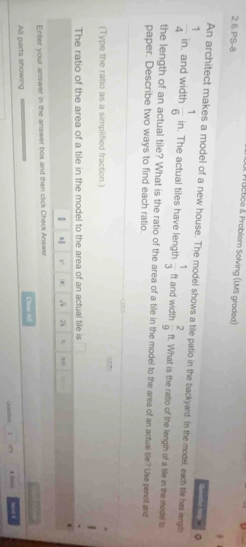 2.6.ps-8 an architect makes a model of a new house. the model shows a t…