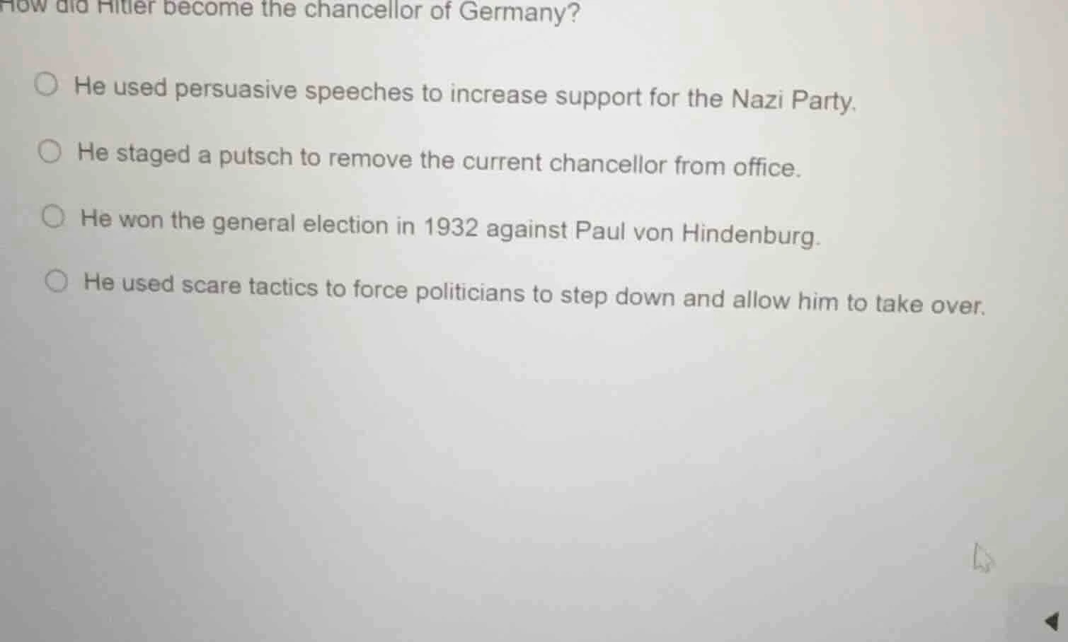 how did hitler become the chancellor of germany? he used persuasive spe…