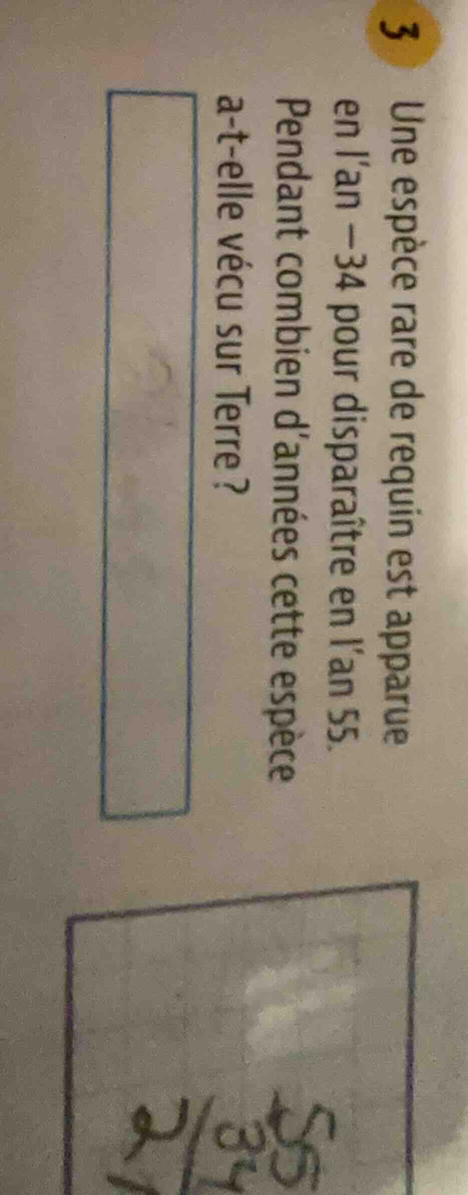 une espèce rare de requin est apparue en l’an −34 pour disparaître en l…