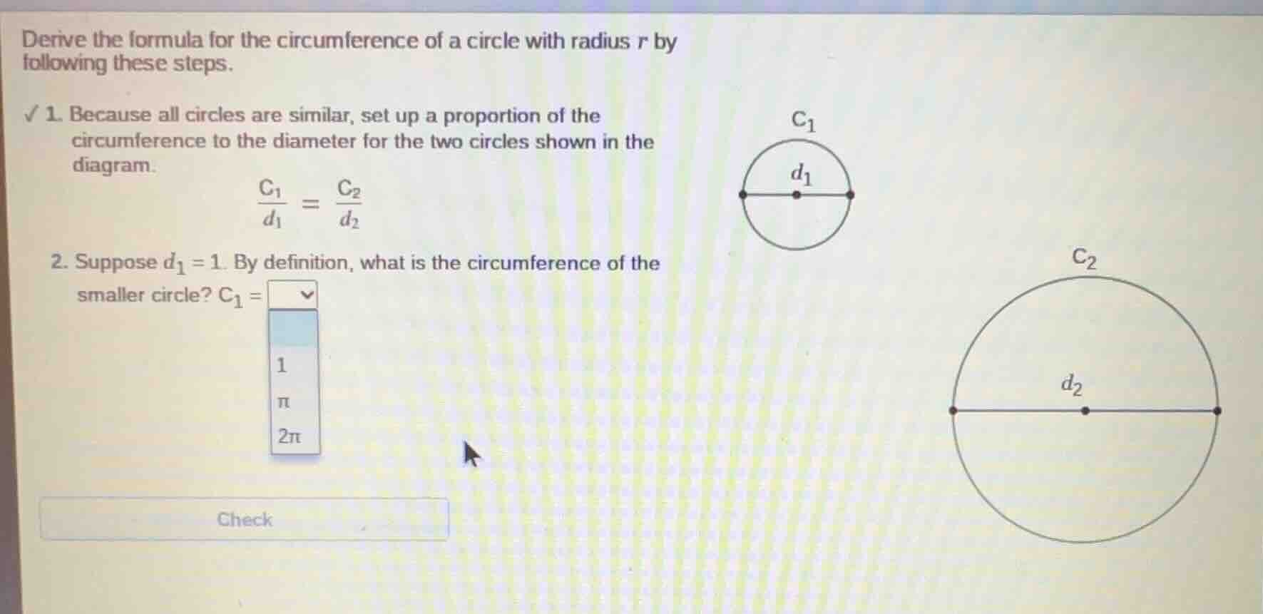 derive the formula for the circumference of a circle with radius r by f…