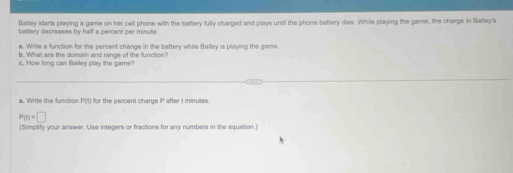 bailey starts playing a game on her cell phone with the battery fully c…