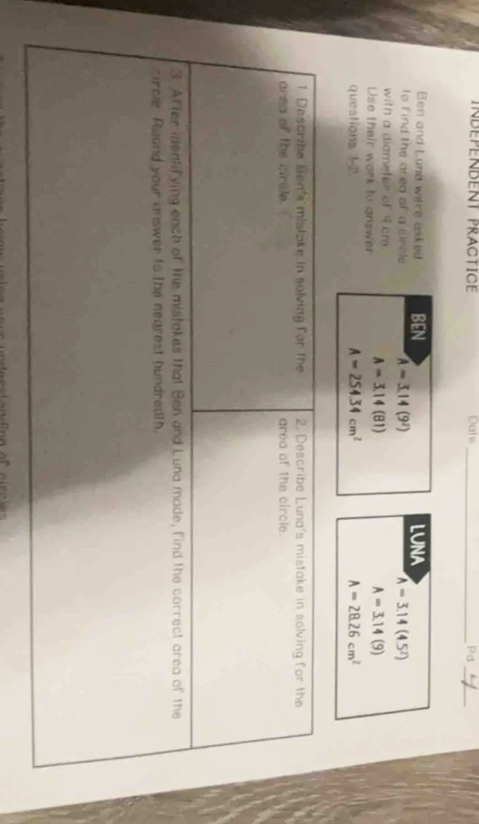 independent practice date ______ pa__ ben and luna were asked to find t…