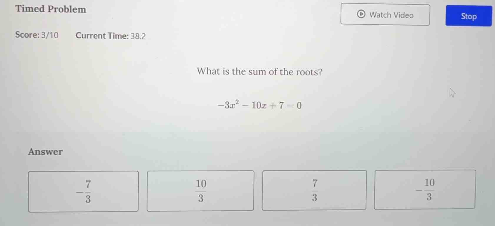 timed problem score: 3/10 current time: 38.2 what is the sum of the roo…