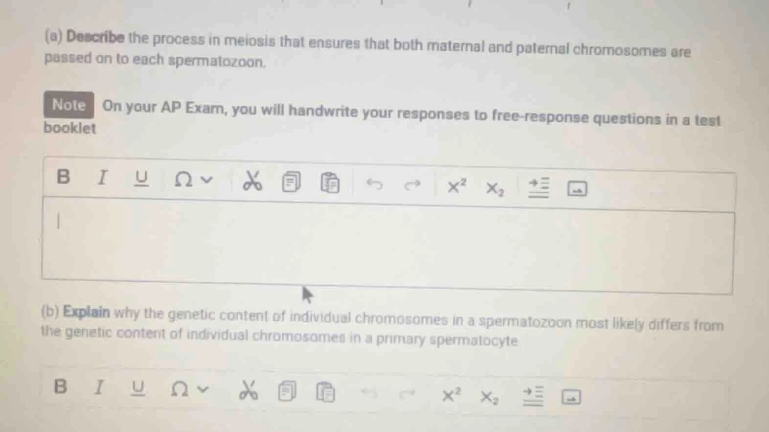(a) describe the process in meiosis that ensures that both maternal and…