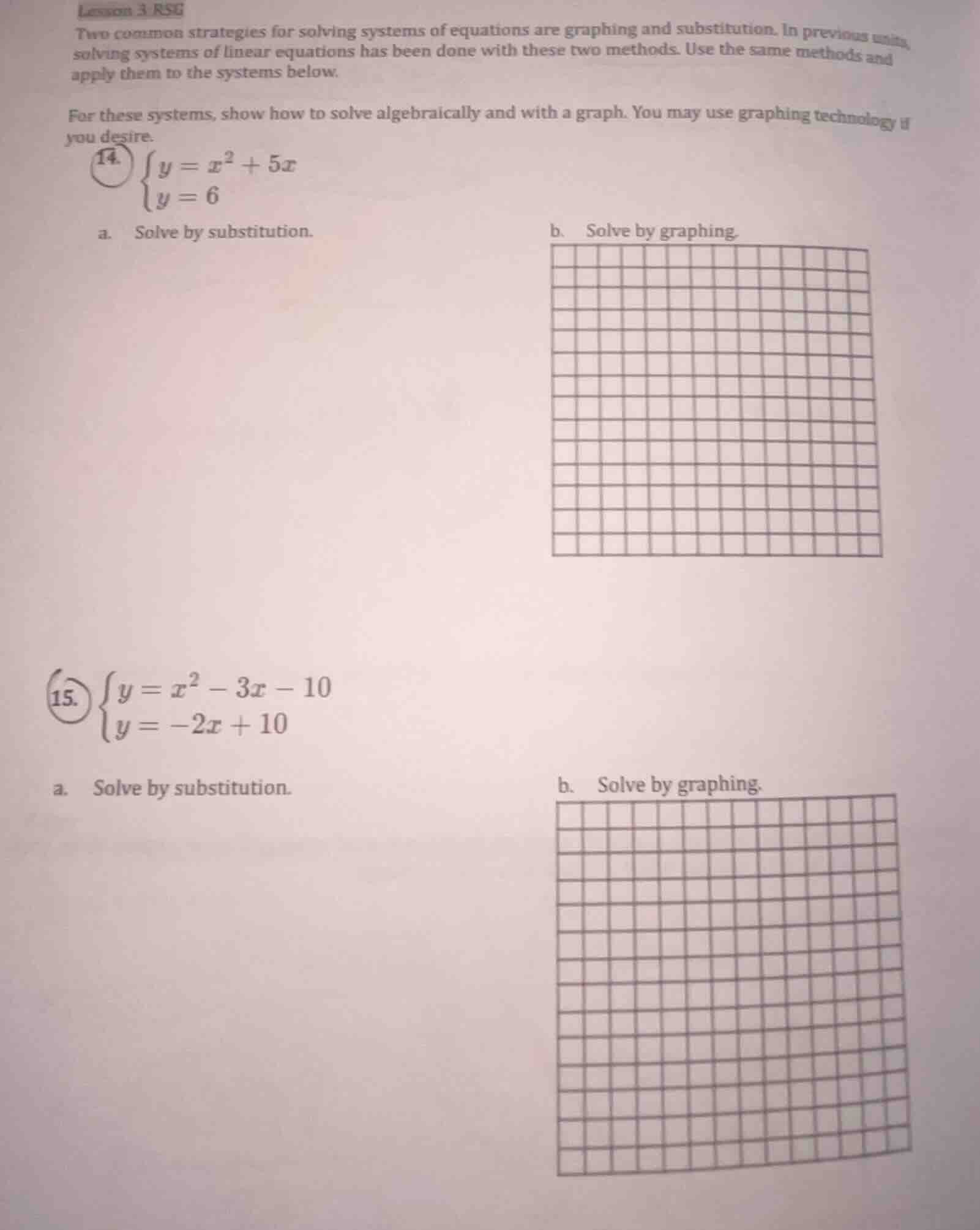 lesson 3 rsg two common strategies for solving systems of equations are…
