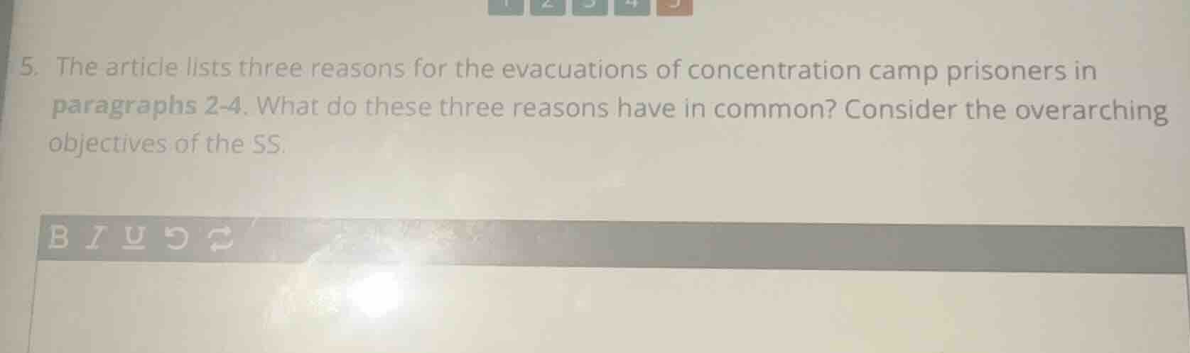 5. the article lists three reasons for the evacuations of concentration…