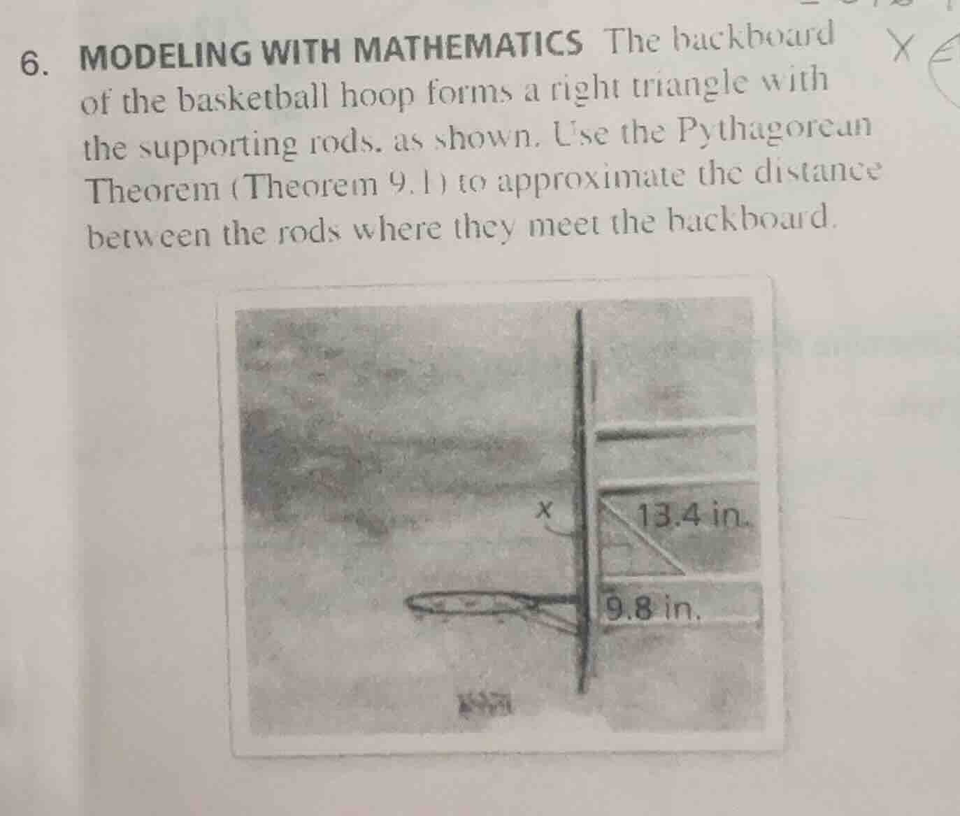 6. modeling with mathematics the backboard of the basketball hoop forms…