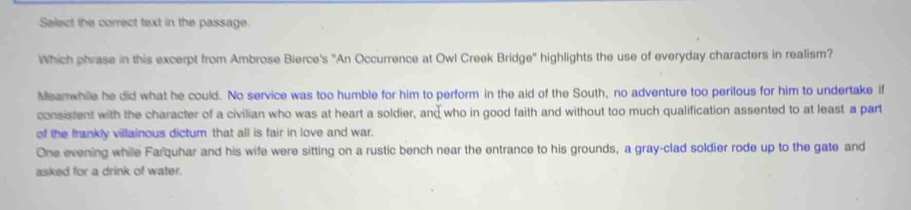 select the correct text in the passage. which phrase in this excerpt fr…