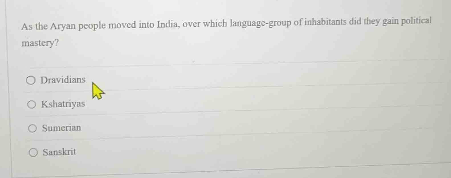 as the aryan people moved into india, over which language - group of in…
