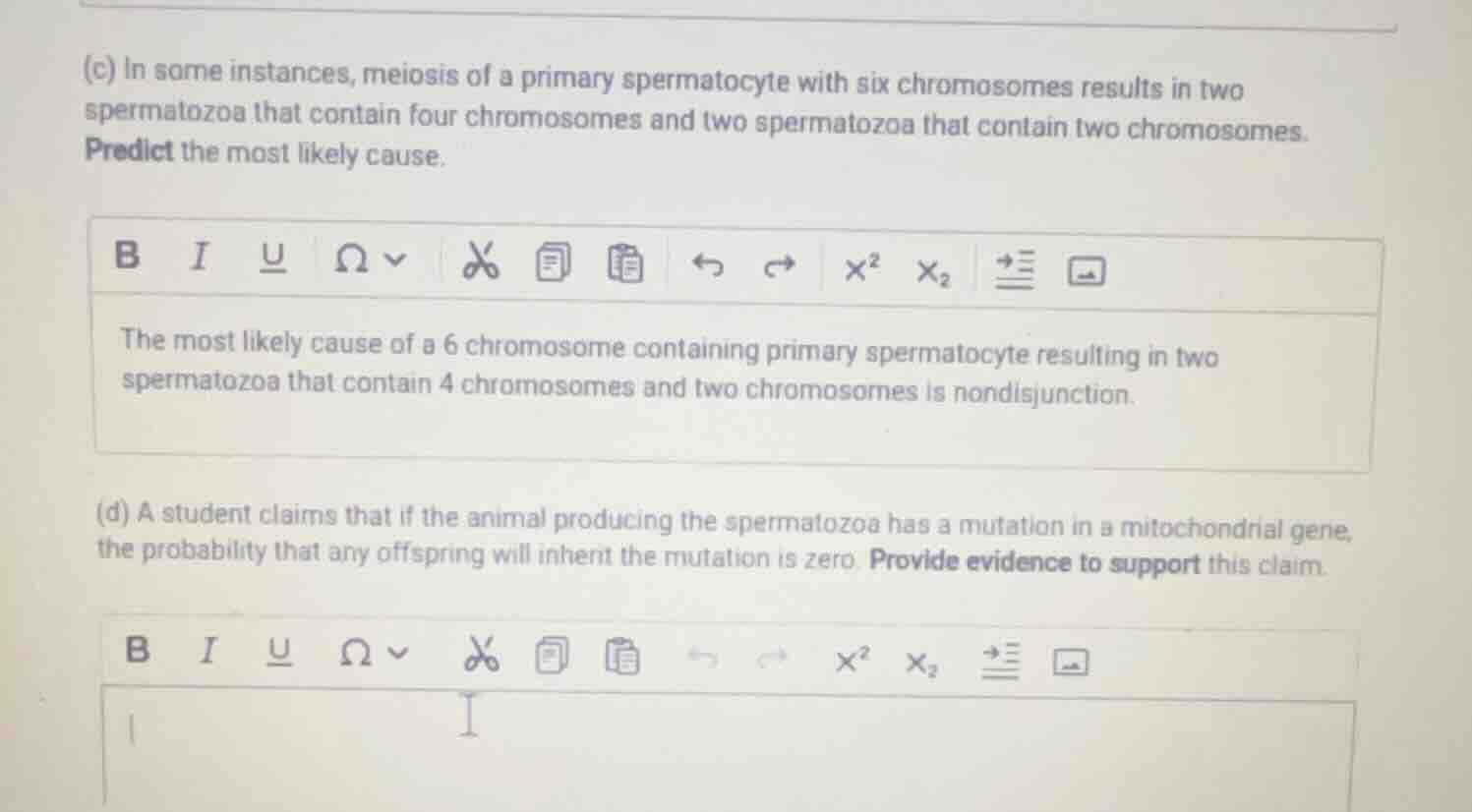 (c) in some instances, meiosis of a primary spermatocyte with six chrom…
