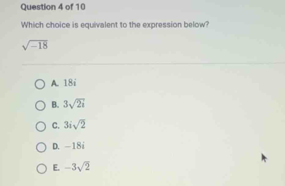 question 4 of 10 which choice is equivalent to the expression below? \\…