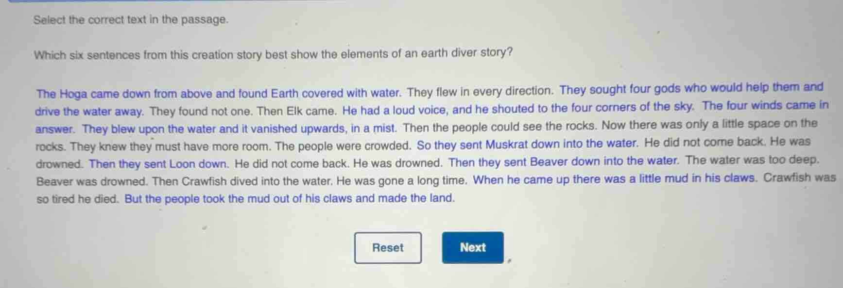 select the correct text in the passage. which six sentences from this c…