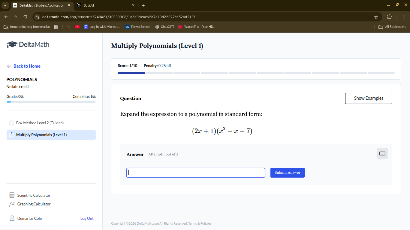 expand the expression to a polynomial in standard form: ((2x + 1)(x^2 -…
