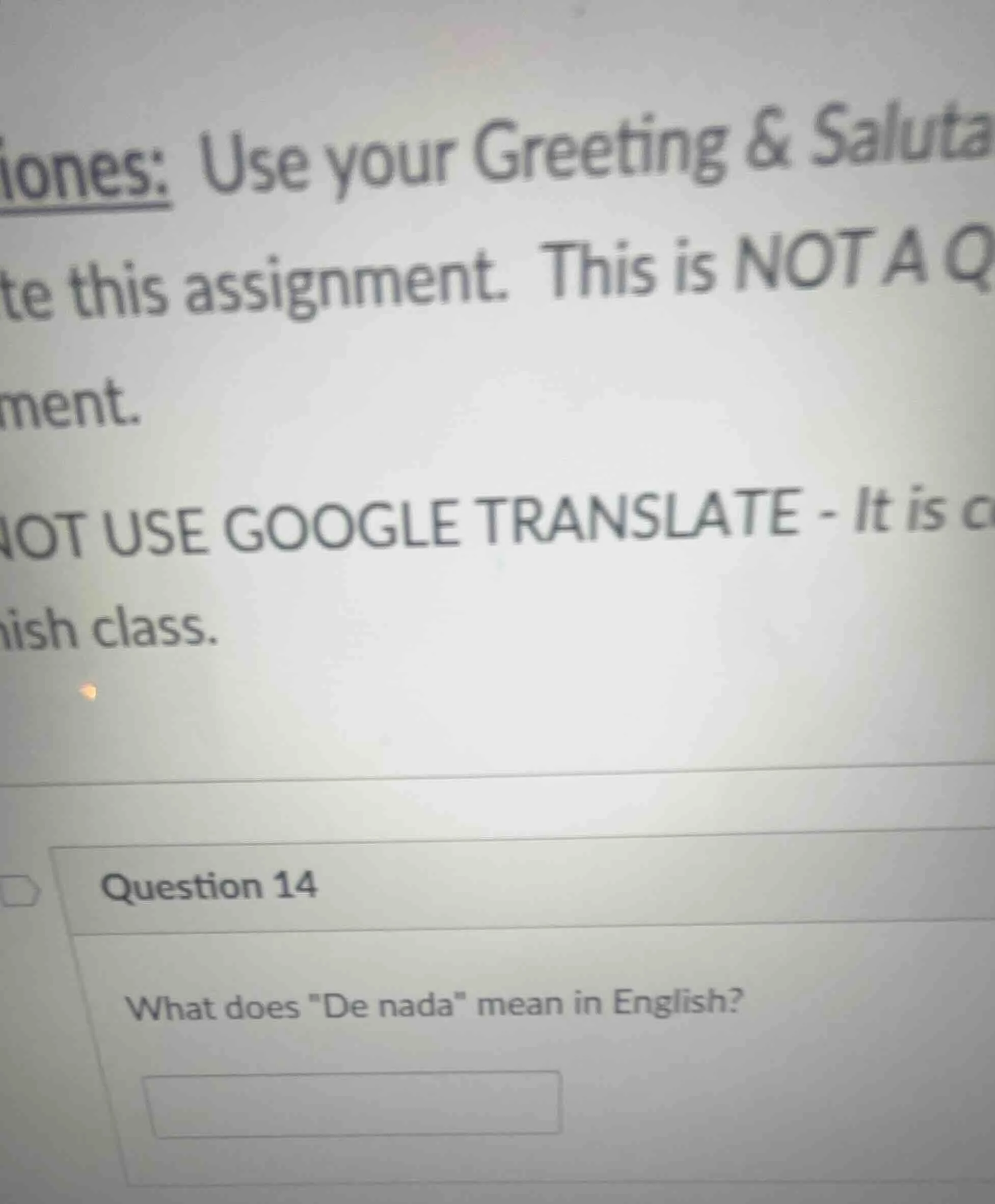 iones: use your greeting & saluta e this assignment. this is not a q me…