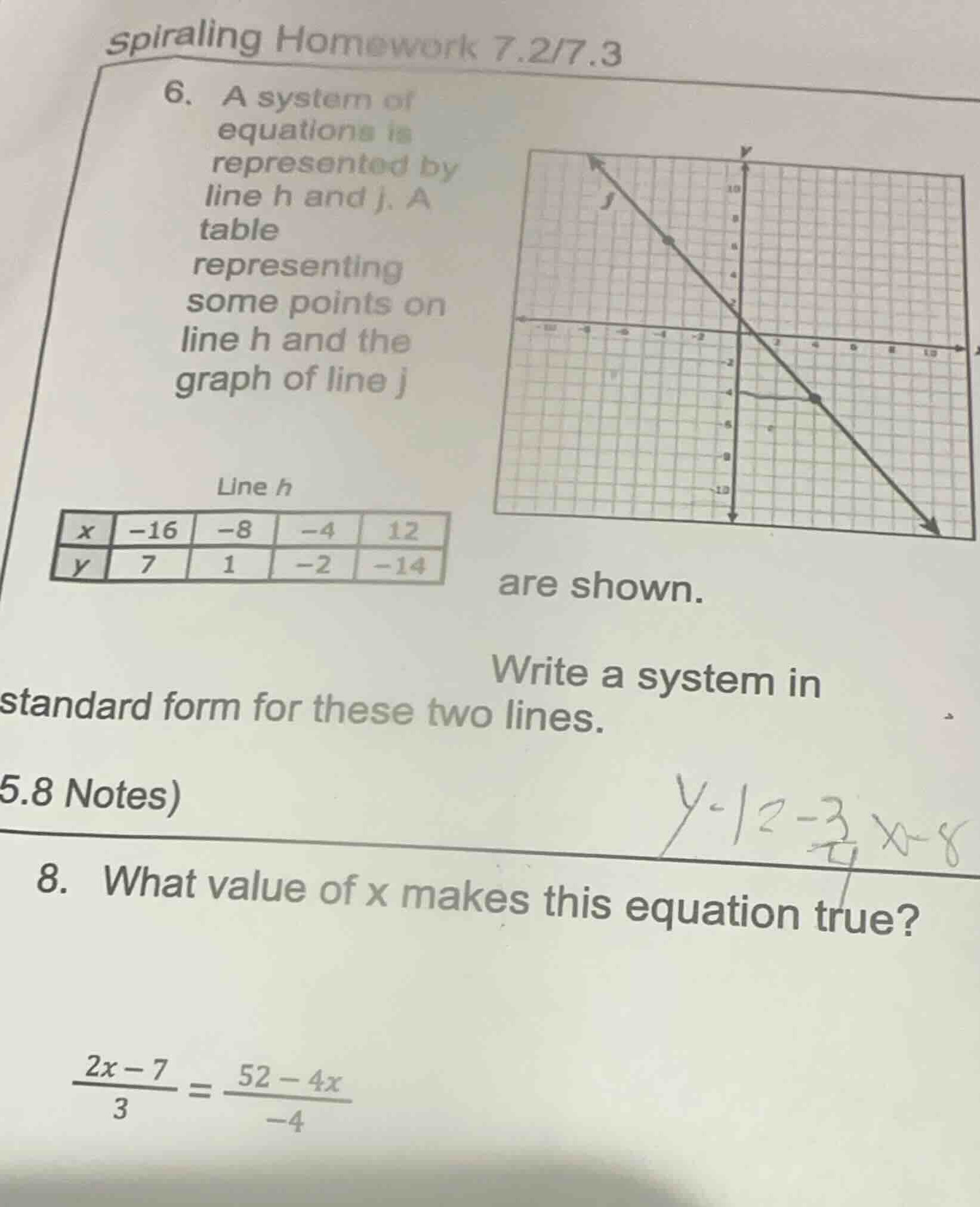 spiraling homework 7.2/7.3 6. a system of equations is represented by l…