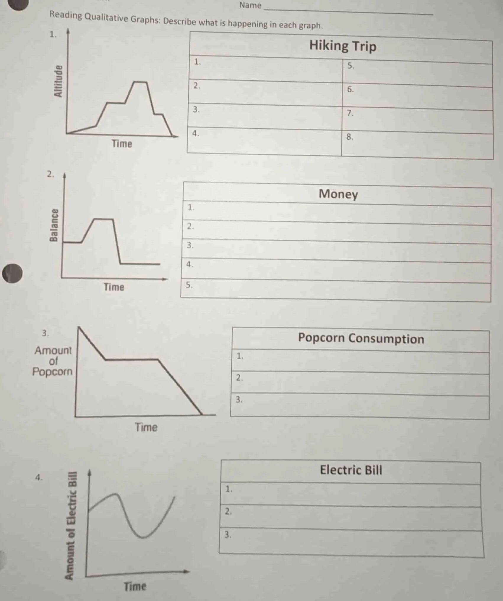 reading qualitative graphs: describe what is happening in each graph. 1…