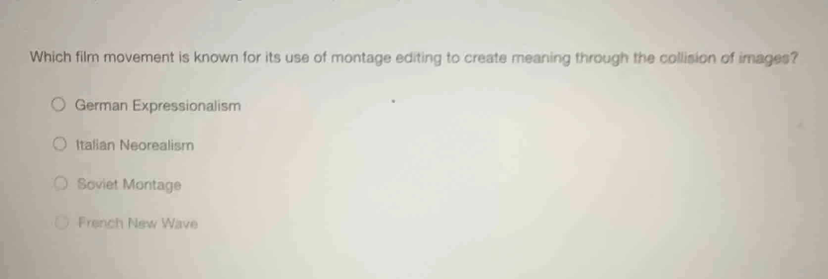 which film movement is known for its use of montage editing to create m…