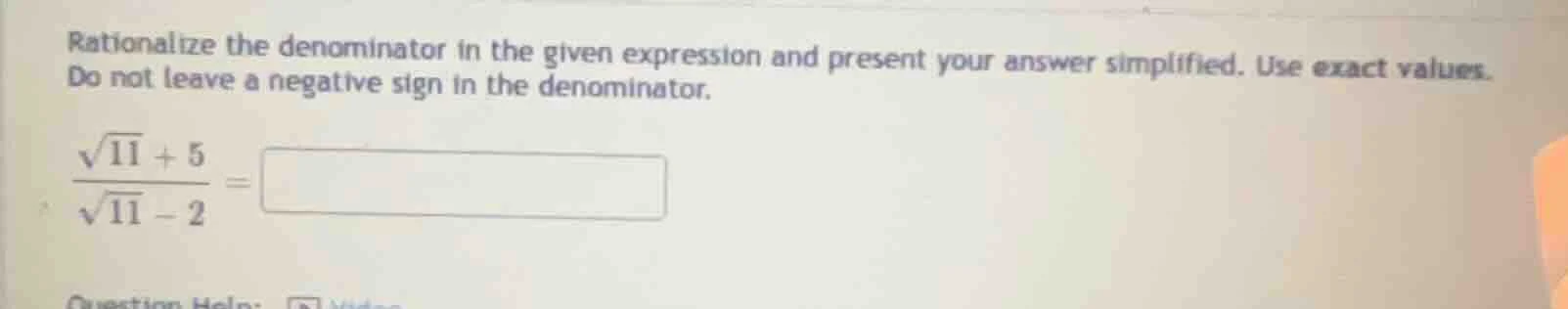 rationalize the denominator in the given expression and present your an…