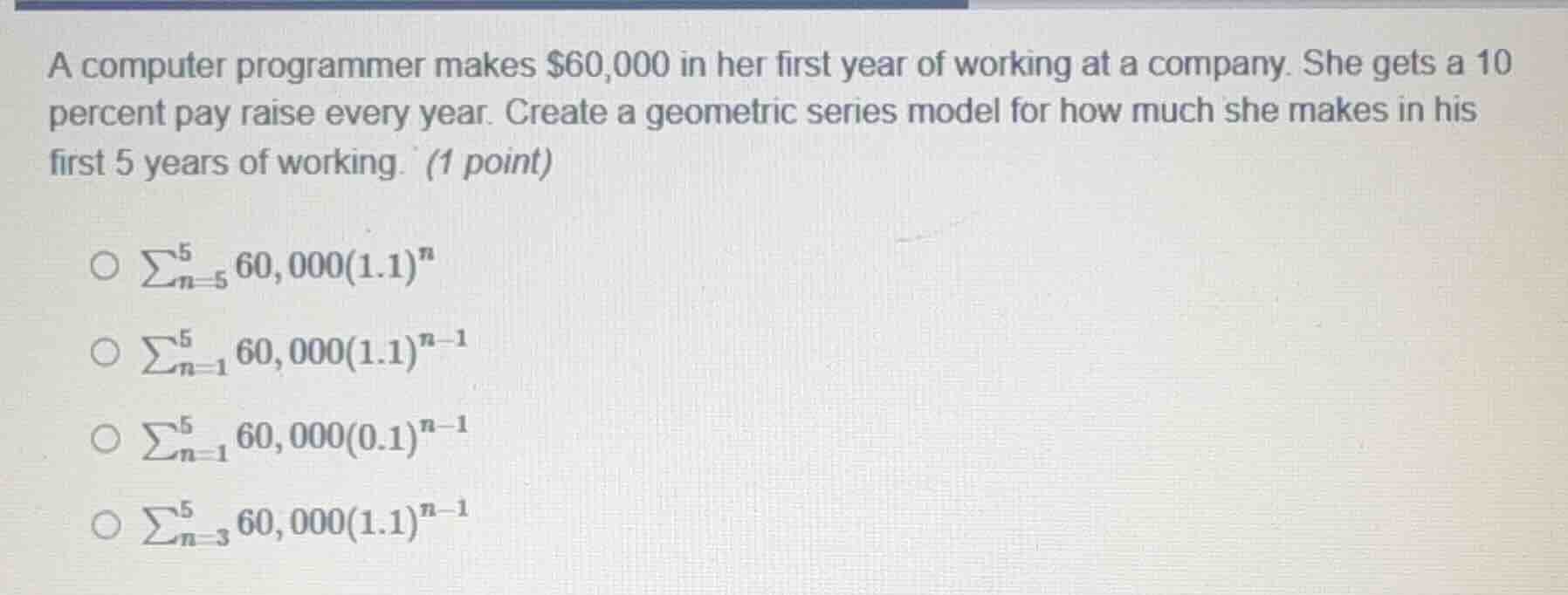 a computer programmer makes $60,000 in her first year of working at a c…