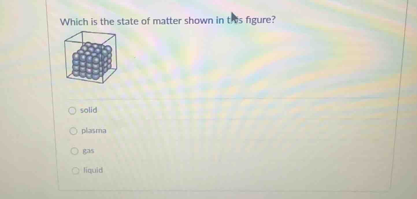 which is the state of matter shown in this figure? image of a cube with…
