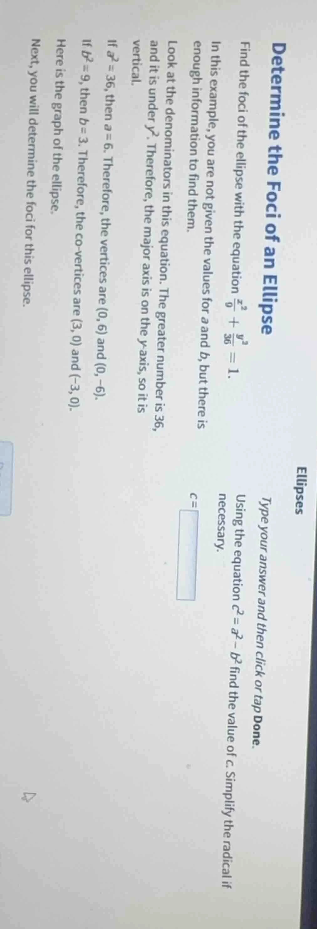determine the foci of an ellipse find the foci of the ellipse with the …
