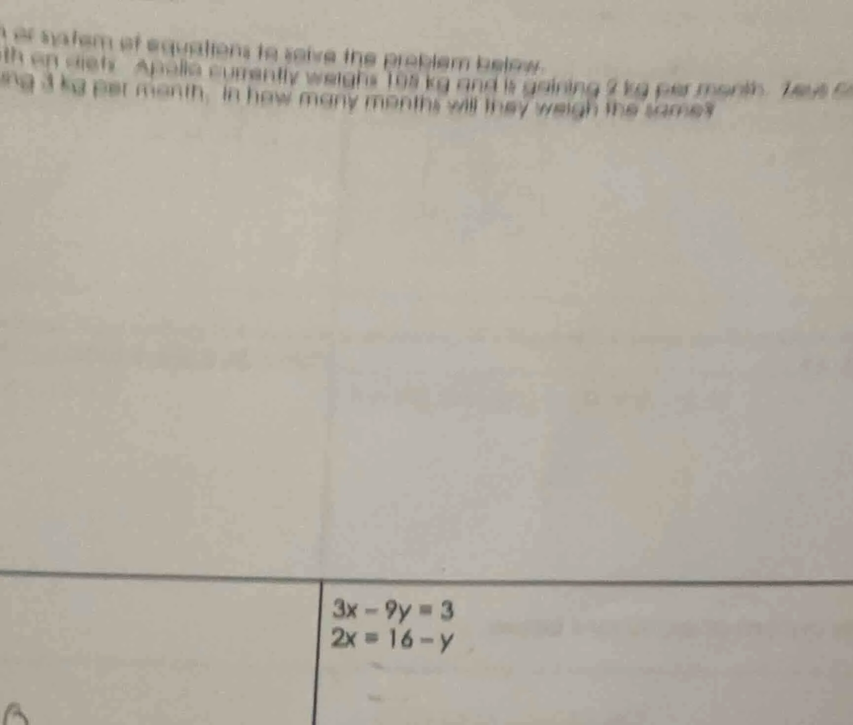 se system of equations to solve the problem below. ith an diets. apollo…