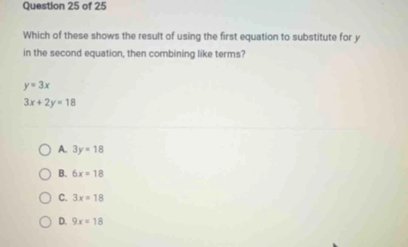 question 25 of 25 which of these shows the result of using the first eq…