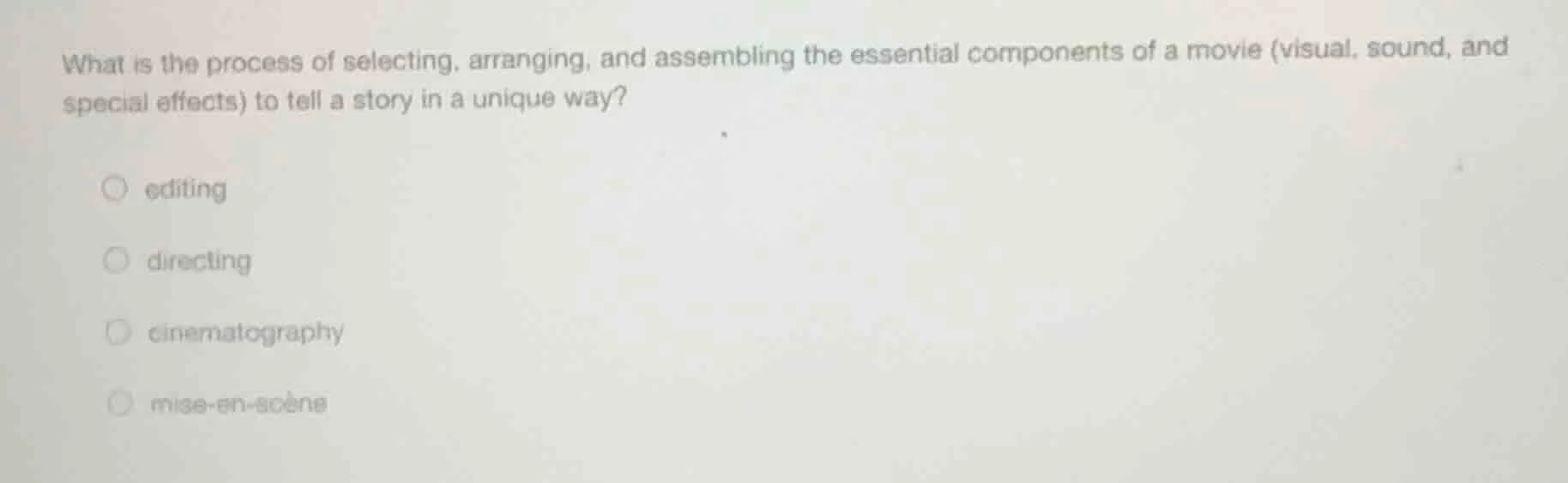 what is the process of selecting, arranging, and assembling the essenti…