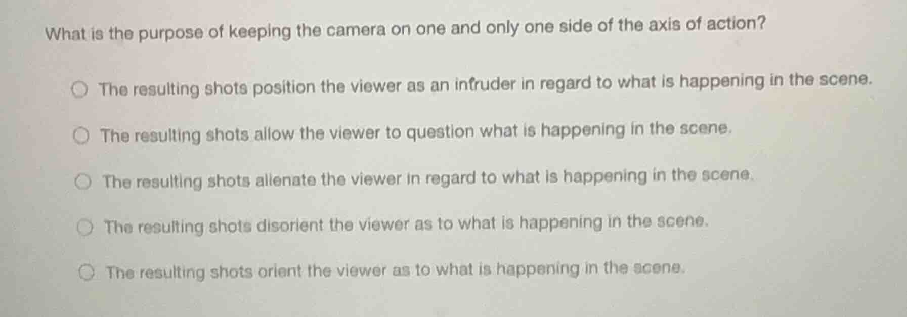 what is the purpose of keeping the camera on one and only one side of t…