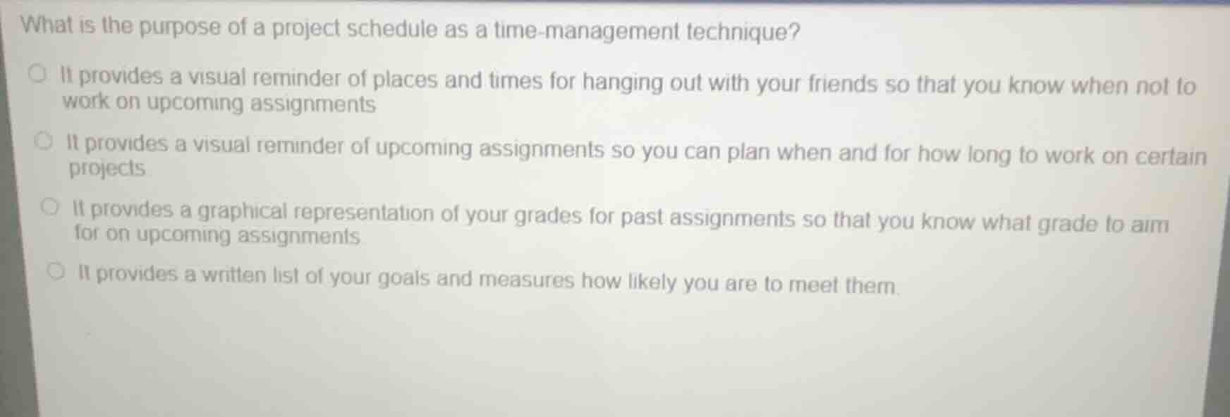what is the purpose of a project schedule as a time - management techni…