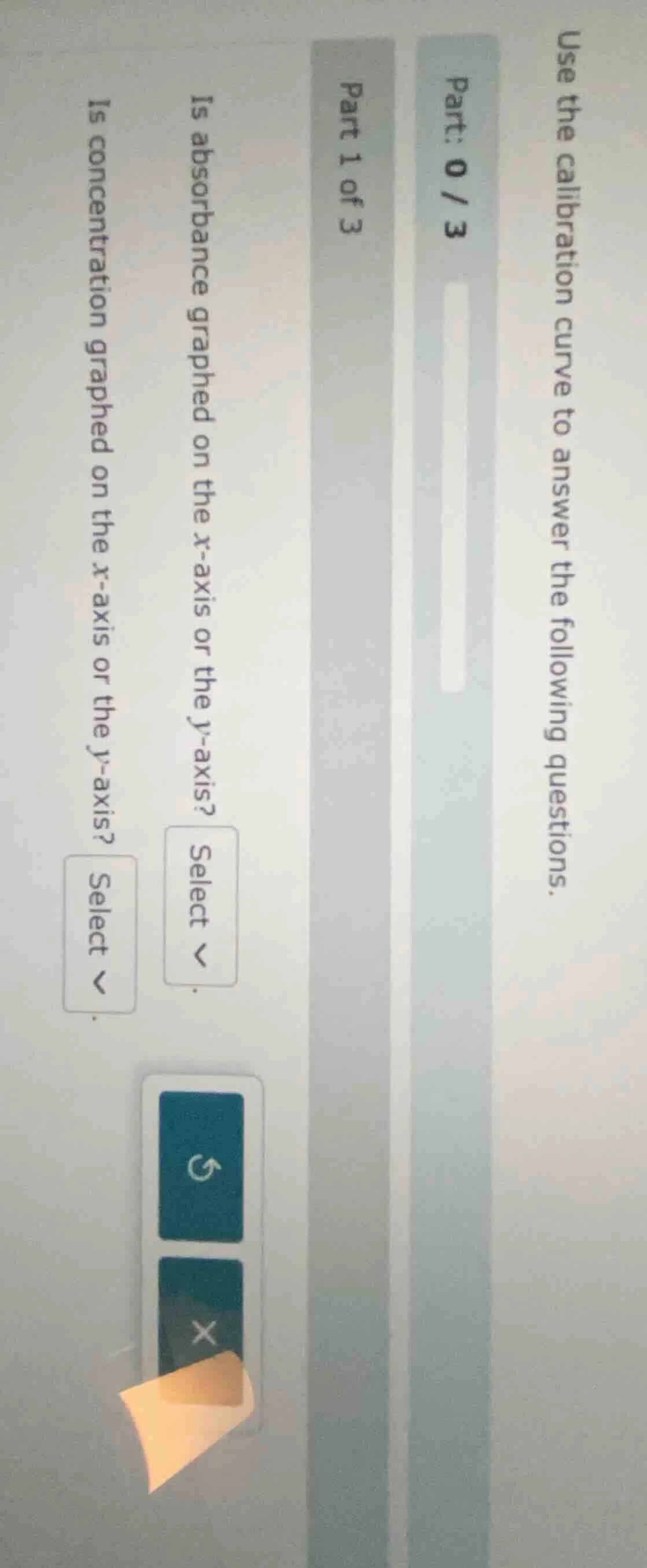 use the calibration curve to answer the following questions. part: 0 / …