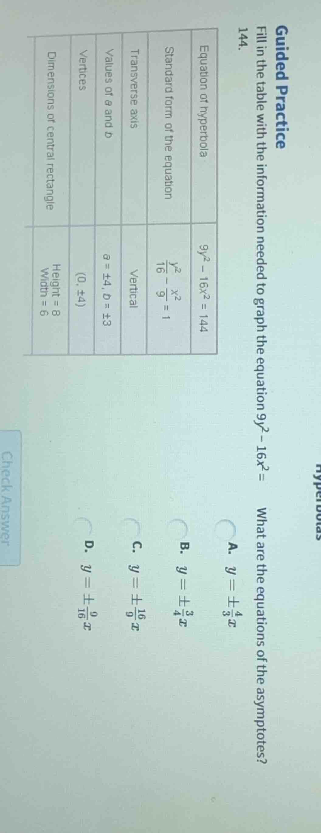 guided practice 144. fill in the table with the information needed to g…