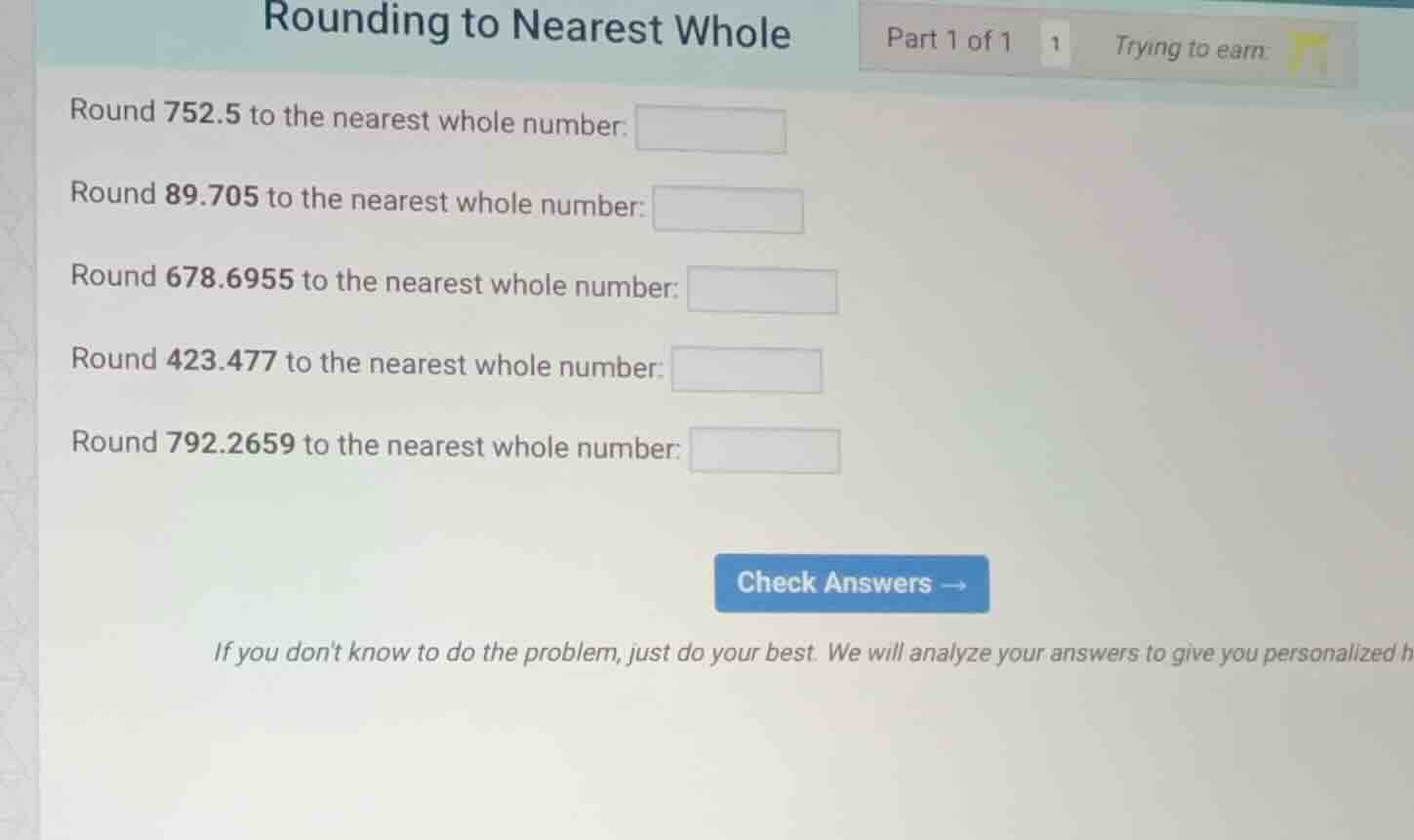 rounding to nearest whole round 752.5 to the nearest whole number: roun…