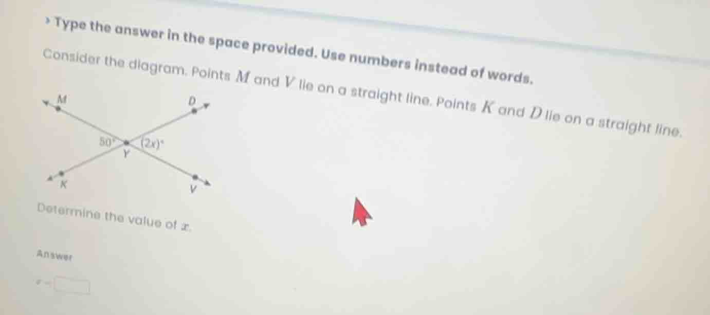 type the answer in the space provided. use numbers instead of words. co…