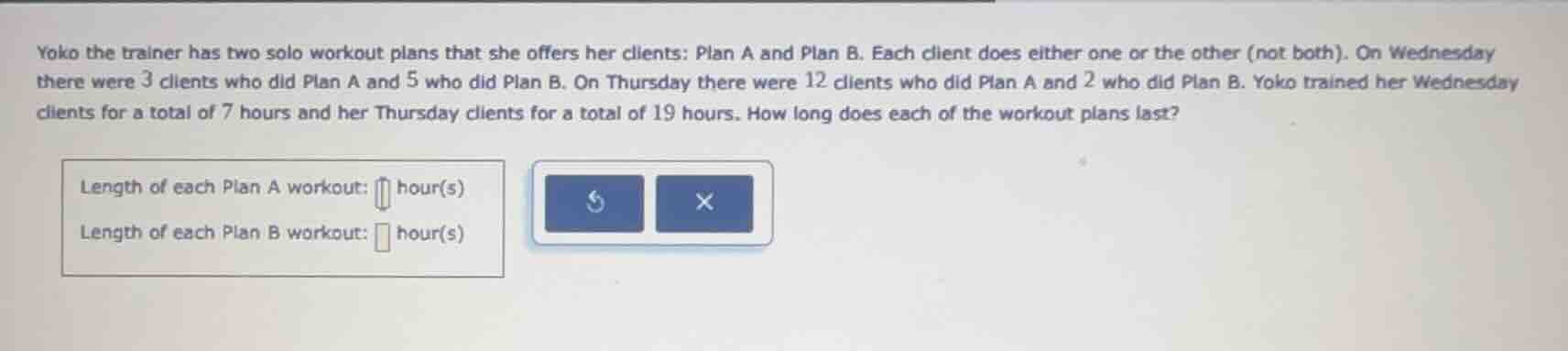 yoko the trainer has two solo workout plans that she offers her clients…