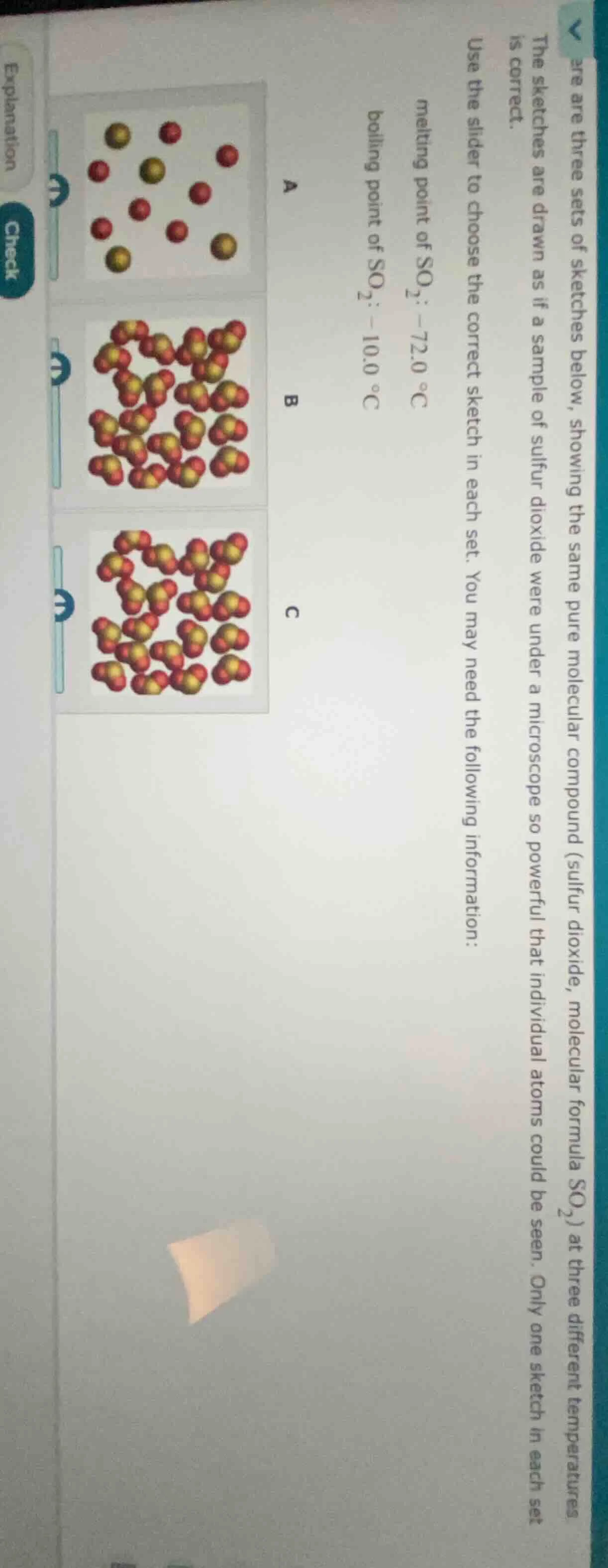 are three sets of sketches below, showing the same pure molecular compo…