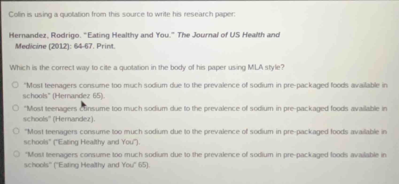 colin is using a quotation from this source to write his research paper…